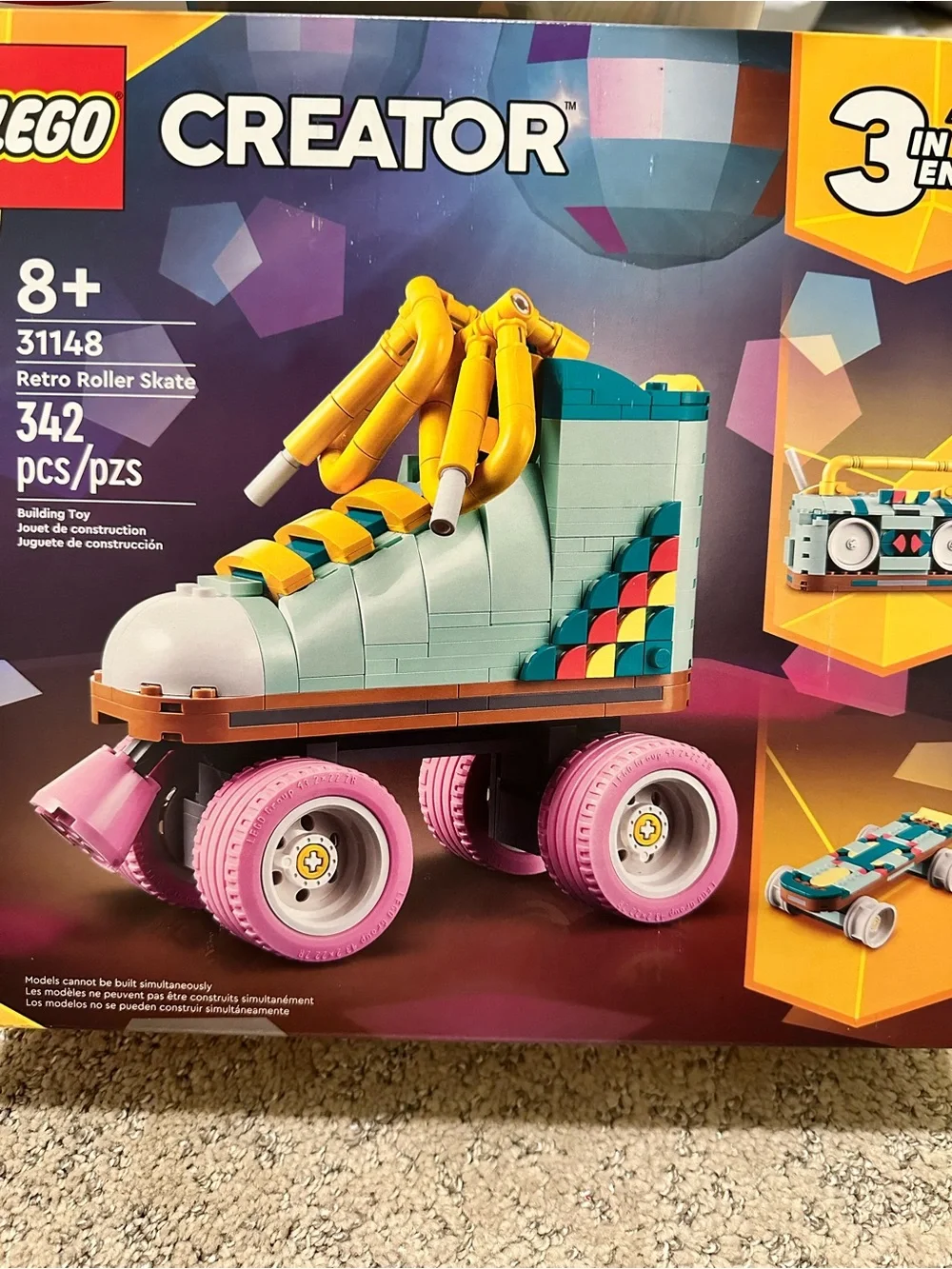 Lego Creator Retro Roller Skate in Teal, Pink & Yellow